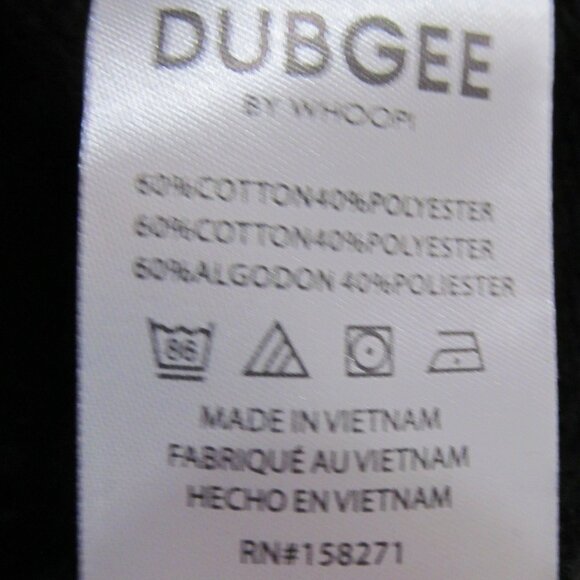 NWT DUBGEE by Whoopi Sweatpants Black & White Joggers w Drawstring Size Small - Picture 12 of 12